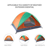 Waterproof 2 People Double Door Camping Hiking Dome Tent and Carry Bag
